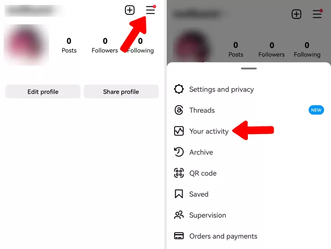 instagram your activity